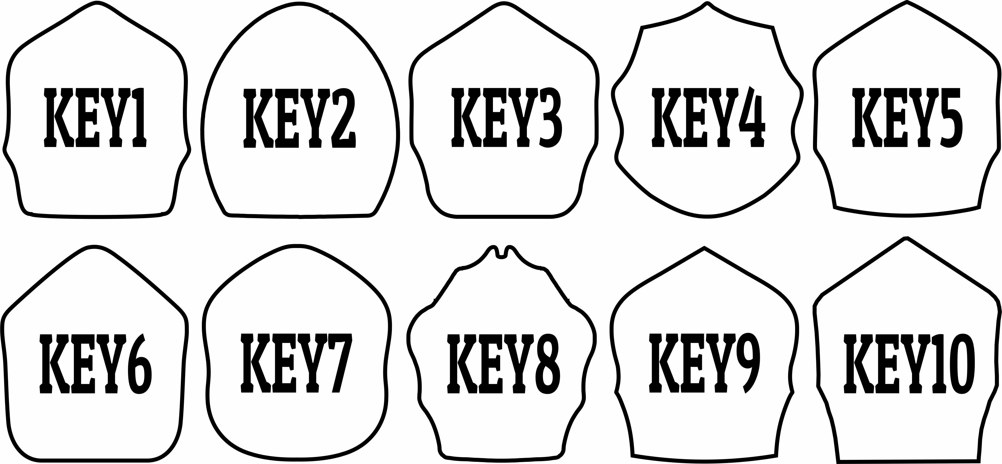 Golfire Shields Key Chain 2 Panel Center Number