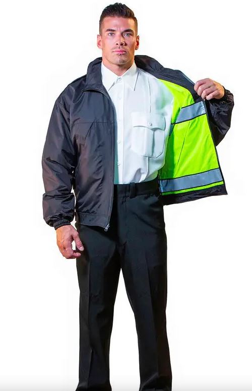 Anchor Uniform Hi-Viz Reversible Waterproof Jacket - Black to Lime