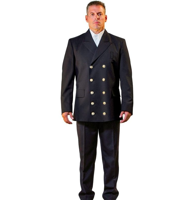 Anchor Uniform Double Breasted Coat with Bottom Flaps – 100% Polyester