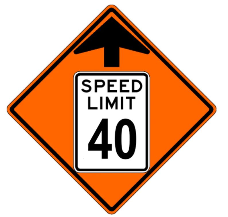 36" Orange Reduced Speed Limit Roll Up Sign