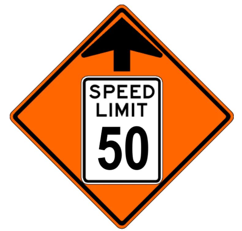 36" Orange Reduced Speed Limit Roll Up Sign