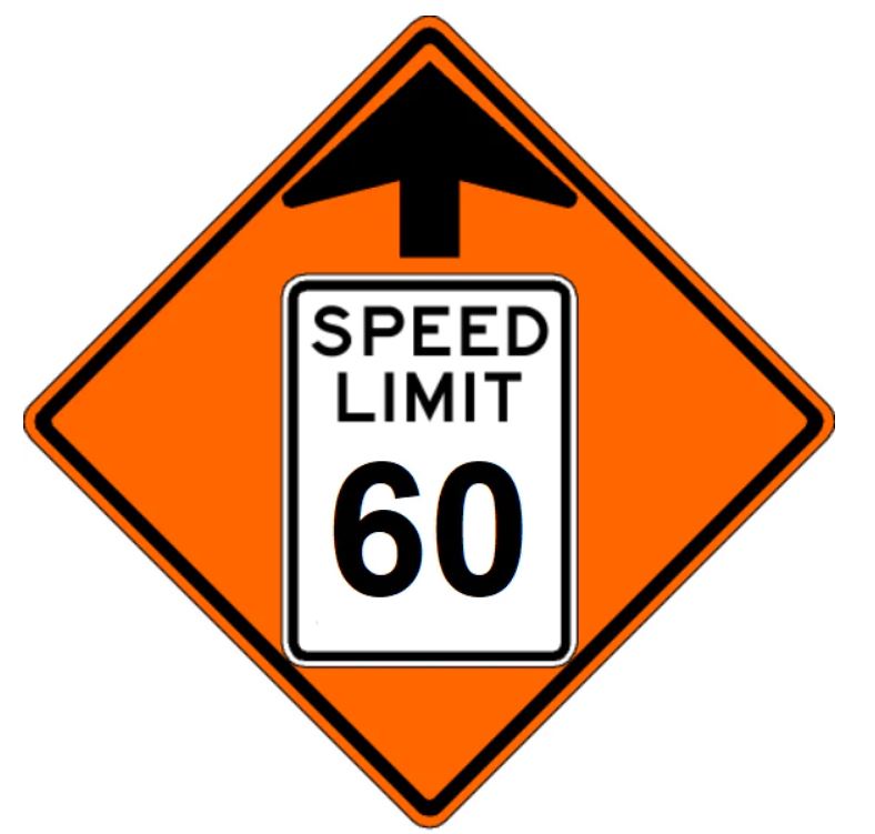 36" Orange Reduced Speed Limit Roll Up Sign