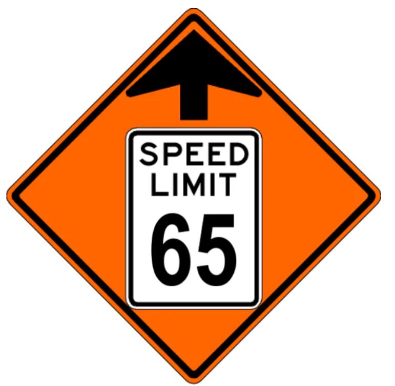 36" Orange Reduced Speed Limit Roll Up Sign