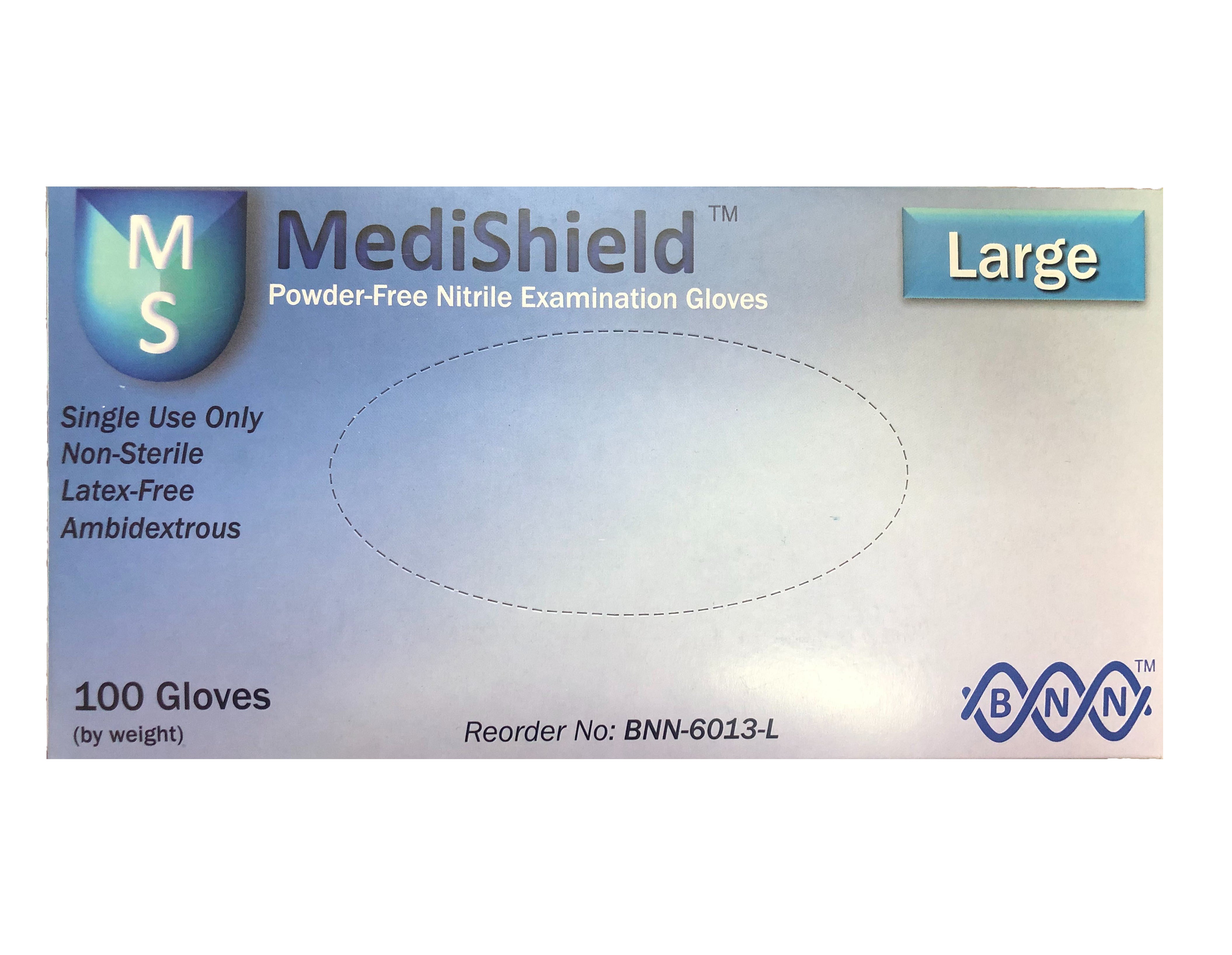 Box of Medishield Nitrile Exam Gloves