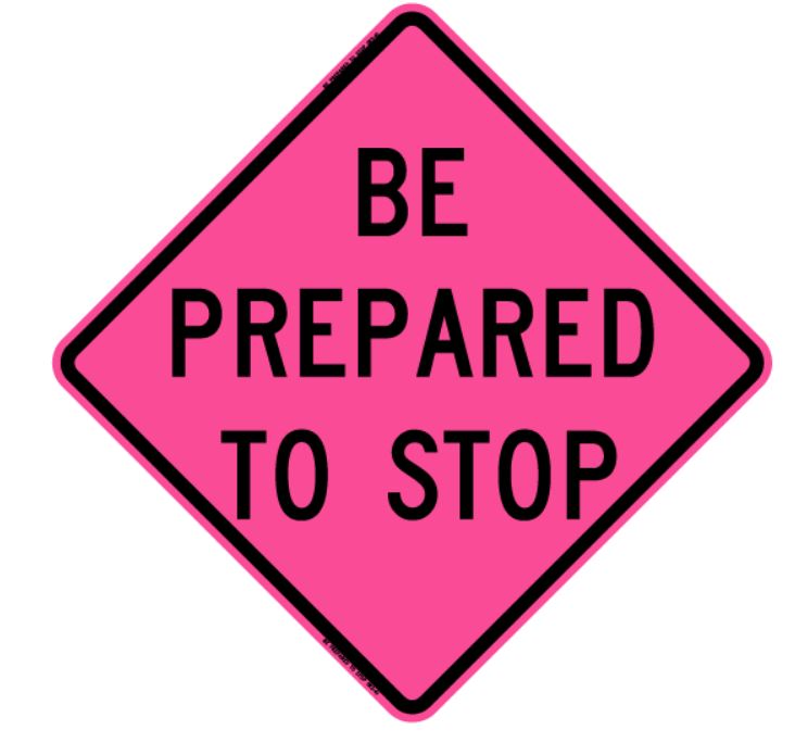36" Pink Traffic Safety Roll Up Sign