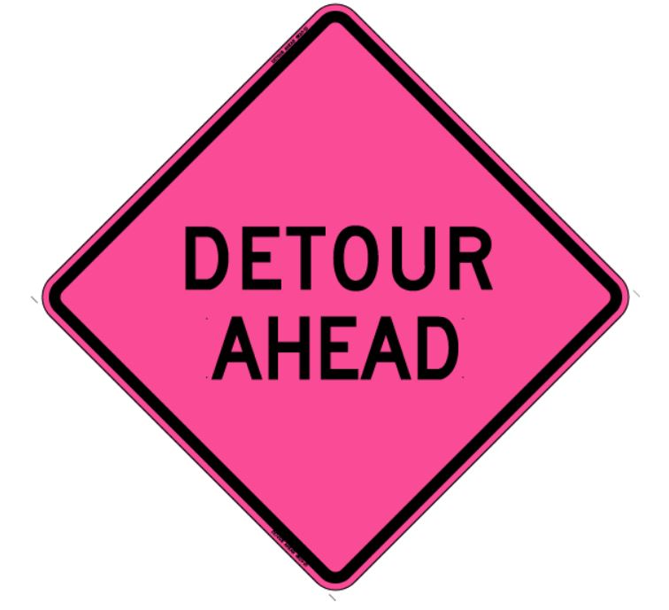 36" Pink Traffic Safety Roll Up Sign