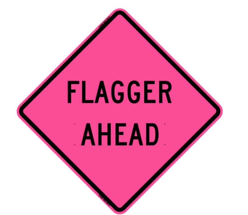 36" Pink Traffic Safety Roll Up Sign