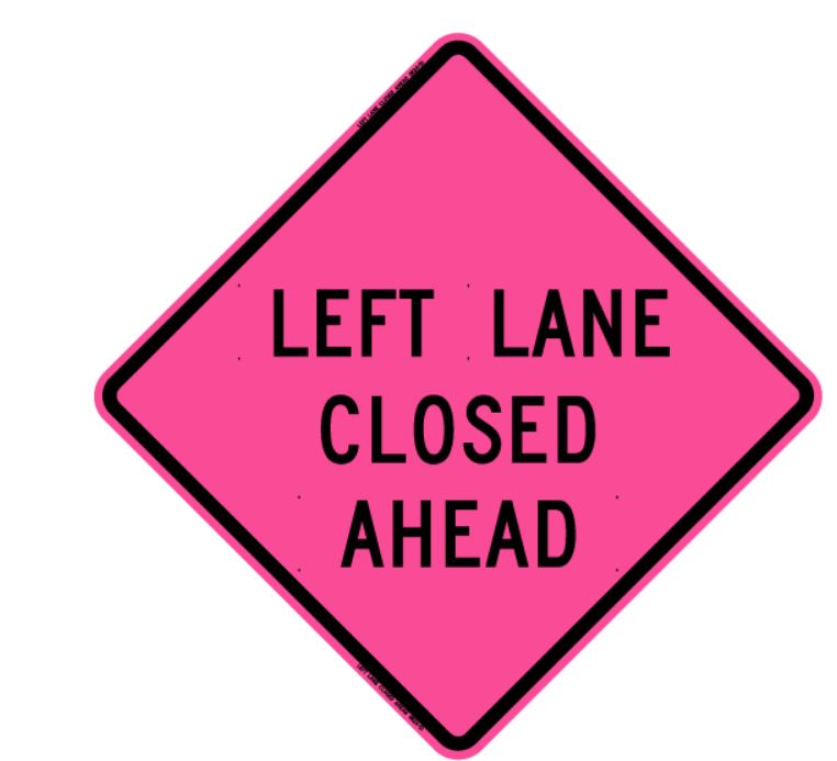 36" Pink Traffic Safety Roll Up Sign