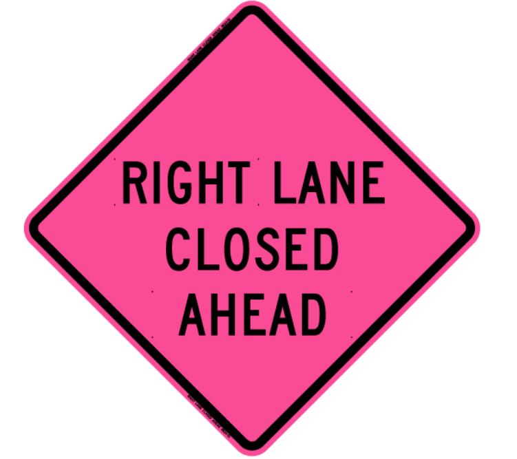 36" Pink Traffic Safety Roll Up Sign
